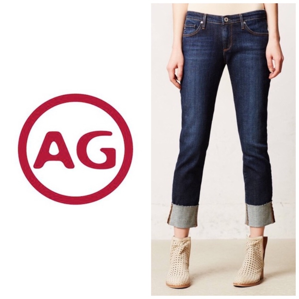 AG The Stevie Cuff Slim Straight Cuffed Jeans 👖